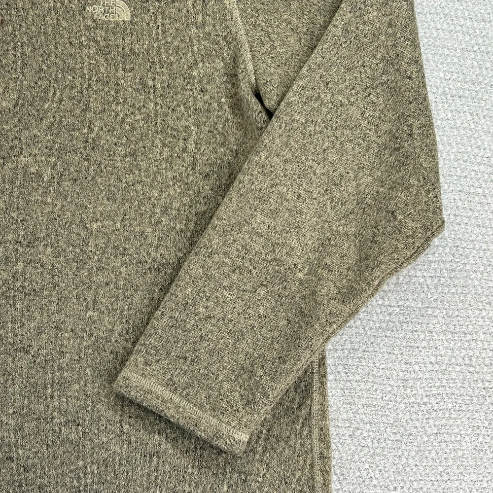 North Face Jacket Mens XL Brown Pockets 1/4 Zip Fleece Sweater Outdoor Hike - Picture 4 of 16